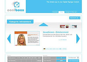 160 verschiedene Digital Signage Content-Kanäle bei contboxx.com